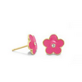 Lauren G. Adams Girls Flower Girl Post Earrings (Gold/Hot Pink)